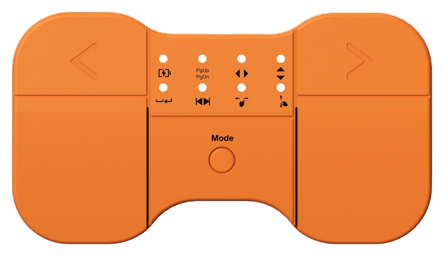 FLUX orange dual footswitch page turner, top view