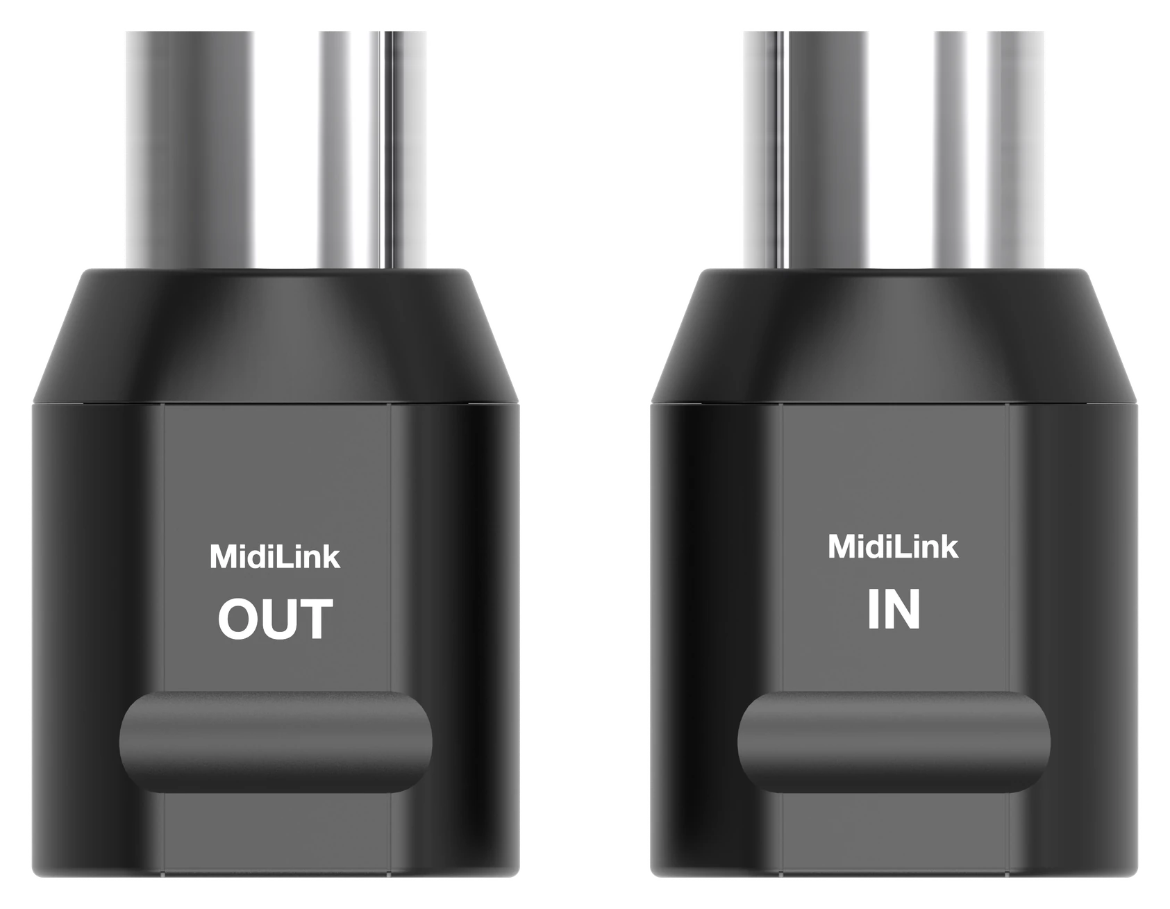 MidiLink IN and OUT adapters, front view