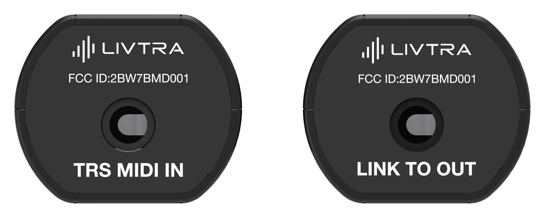 MidiLink IN and OUT adapters, port-side details